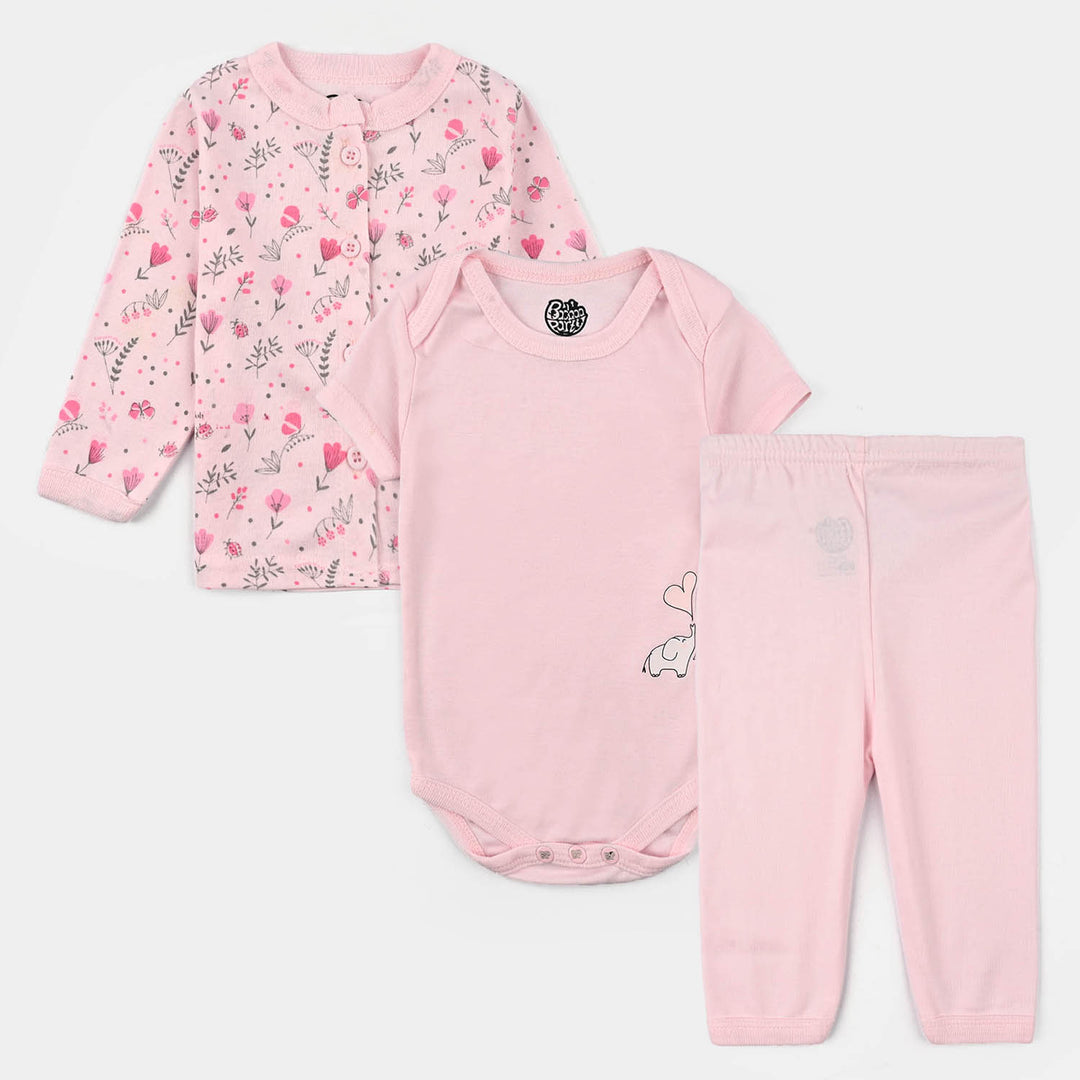 Infant Unisex Cotton 3Pcs Suit Set