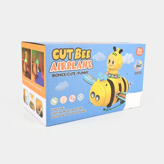 Cute Bee Airplane Universal Toy with Lights & Sound