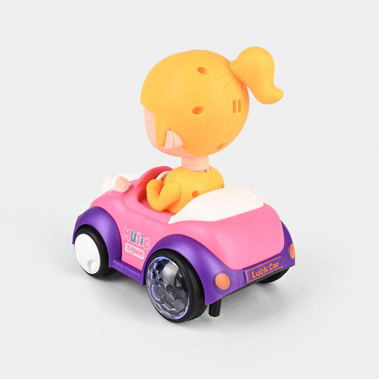Interactive Battery-Operated Toy Car with Doll