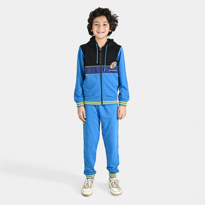 Boys Cotton Terry 2 Piece Suit New Challenges-Blue/Black