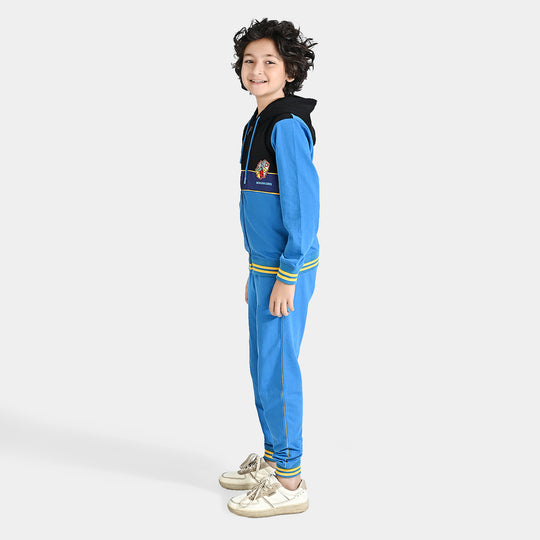 Boys Cotton Terry 2 Piece Suit New Challenges-Blue/Black