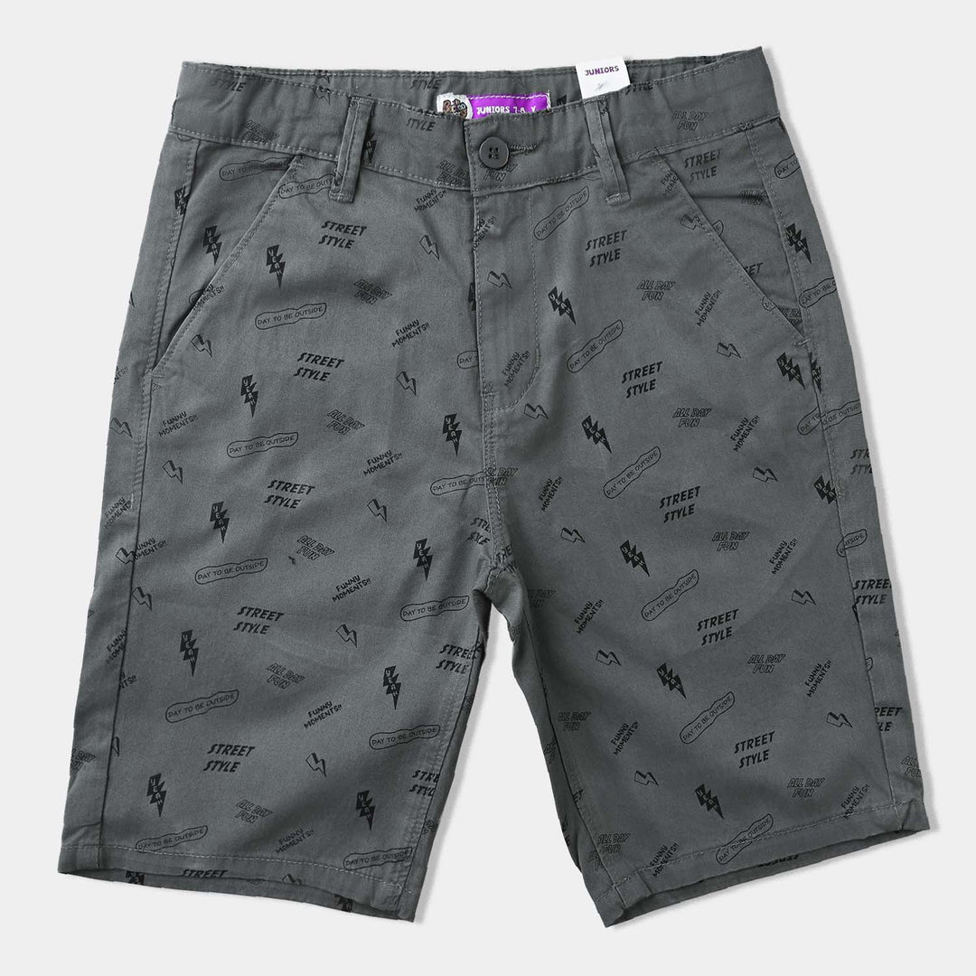 Boys Cotton Twill Short Street style-Grey