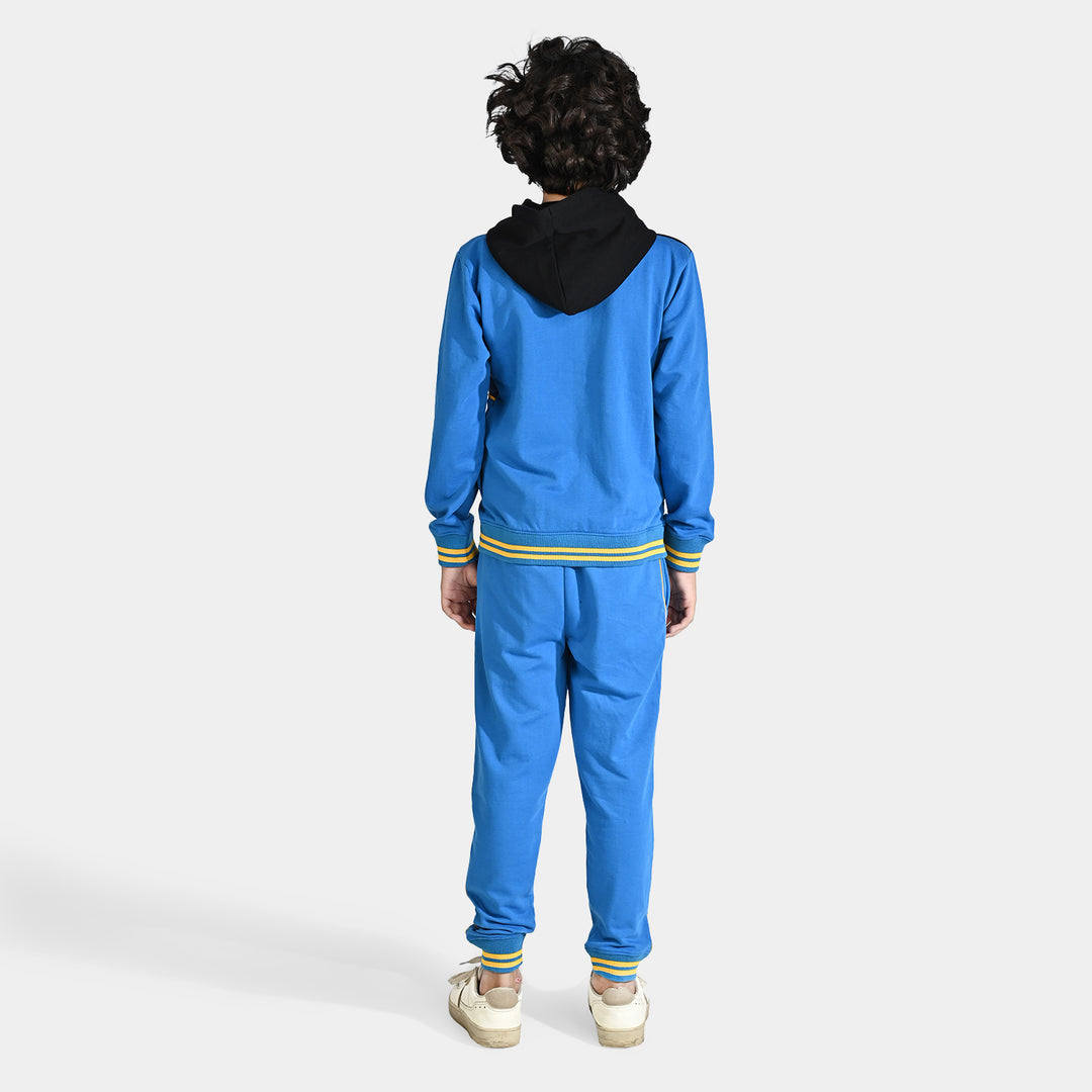 Boys Cotton Terry 2 Piece Suit New Challenges-Blue/Black