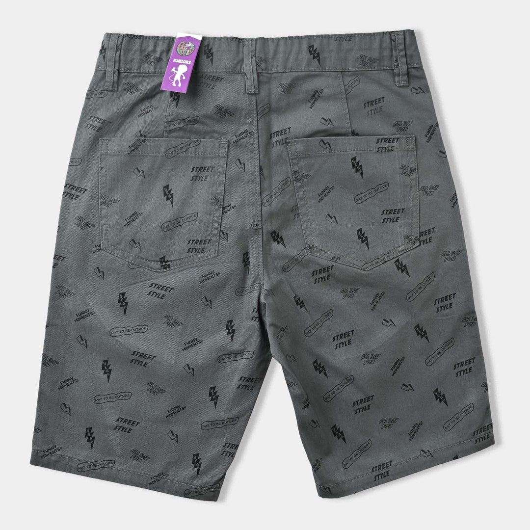 Boys Cotton Twill Short Street style-Grey