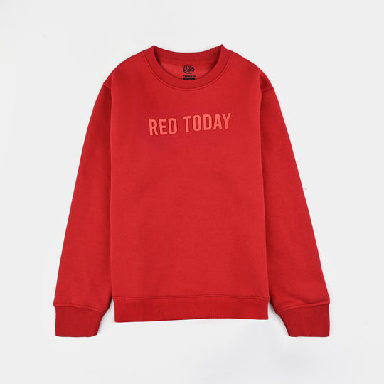 Boys Fleece Sweatshirt Red Today-Salsa