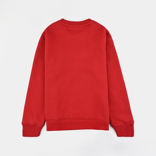 Boys Fleece Sweatshirt Red Today-Salsa