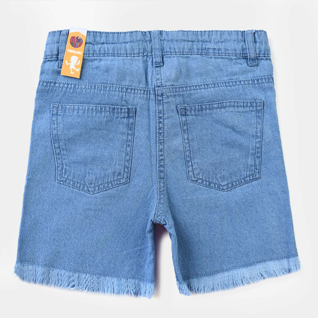 Girls Denim rigid Short Heart Label  LIGHT BLUE