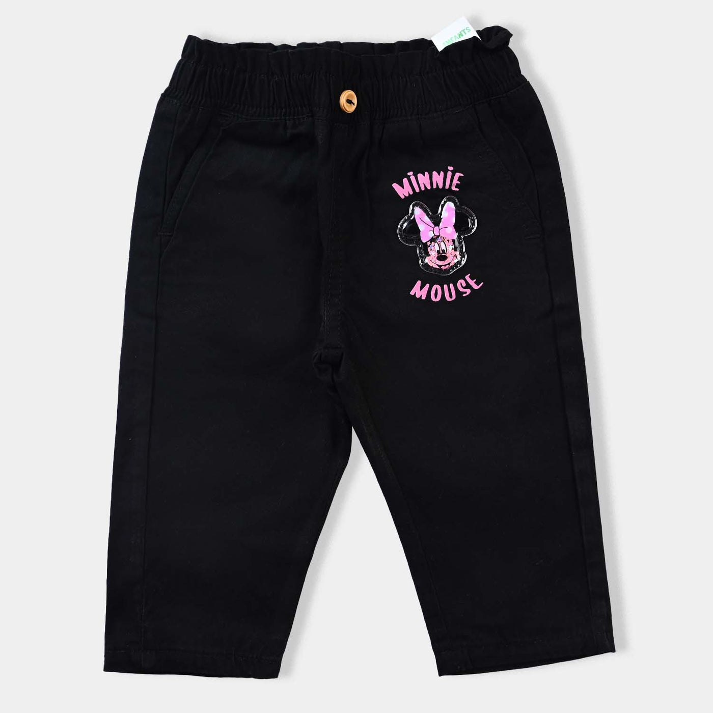 Infant Girls Cotton Twill Pant Character-BLACK