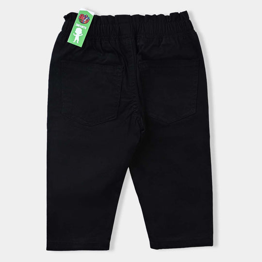 Infant Girls Cotton Twill Pant Character-BLACK