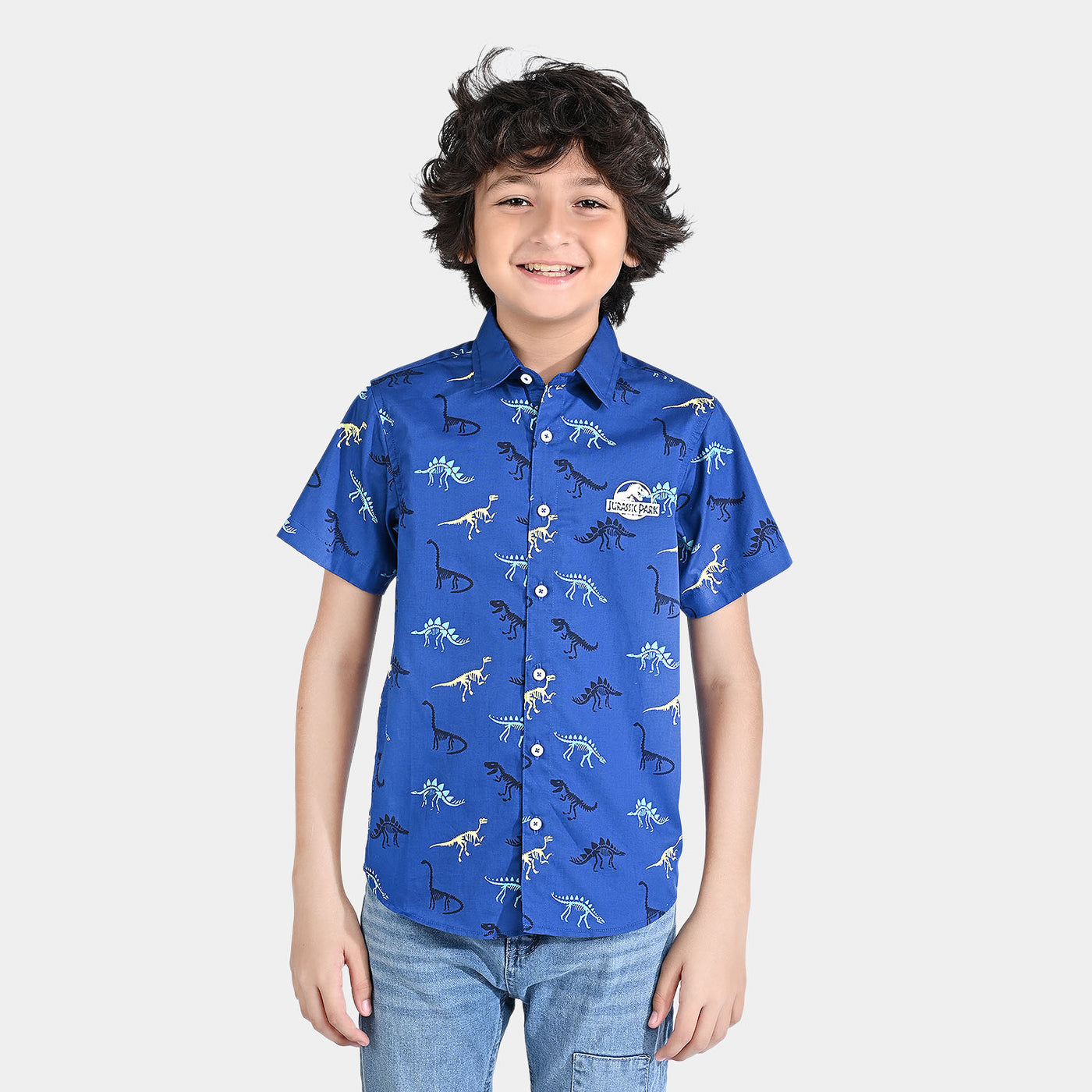 Boys Cotton Poplin Casual Shirt H/s-Blue