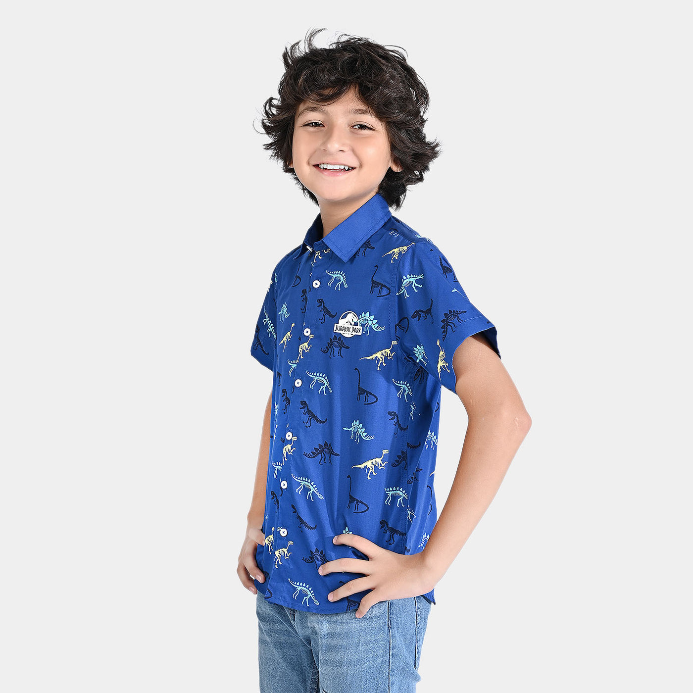 Boys Cotton Poplin Casual Shirt H/s-Blue