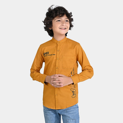 Boys Oxford Casual Shirt F/S (Gamer 018)-Mustard