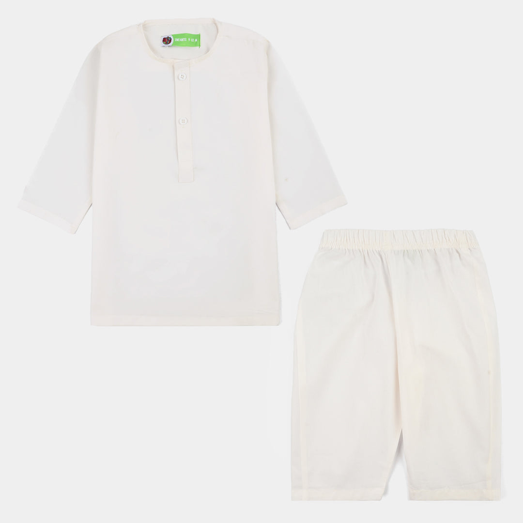 Infant Boys Poly Viscose 2Piece Suit (Bright White)