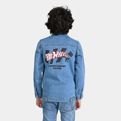 Boys Denim rigid Woven Jacket Hot Wheels-LT.Blue