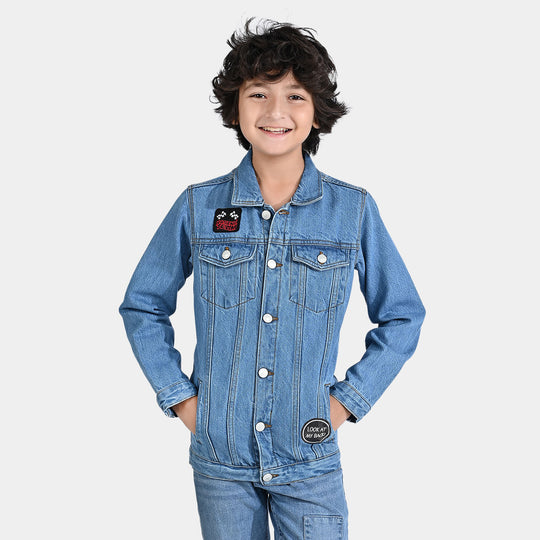 Boys Denim rigid Woven Jacket Hot Wheels-LT.Blue