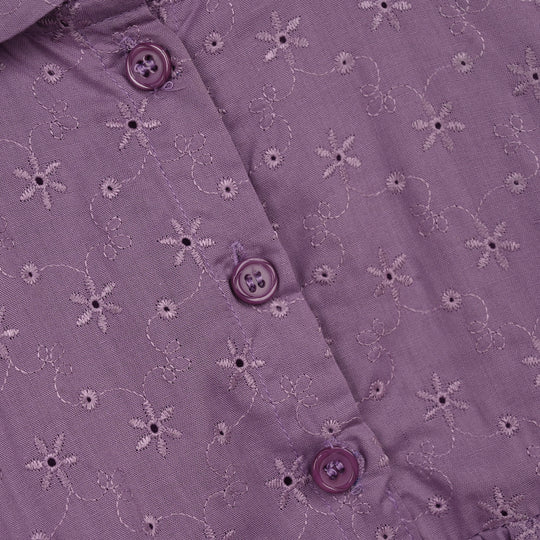 Girls Chicken Kari Embroidered Frock Grape-Purple