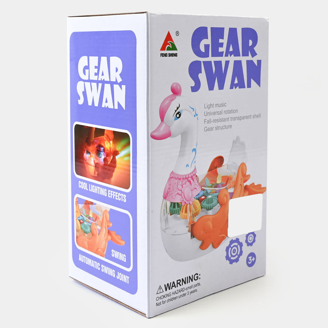 Transparent Gear Swan With Light & Music For Kids