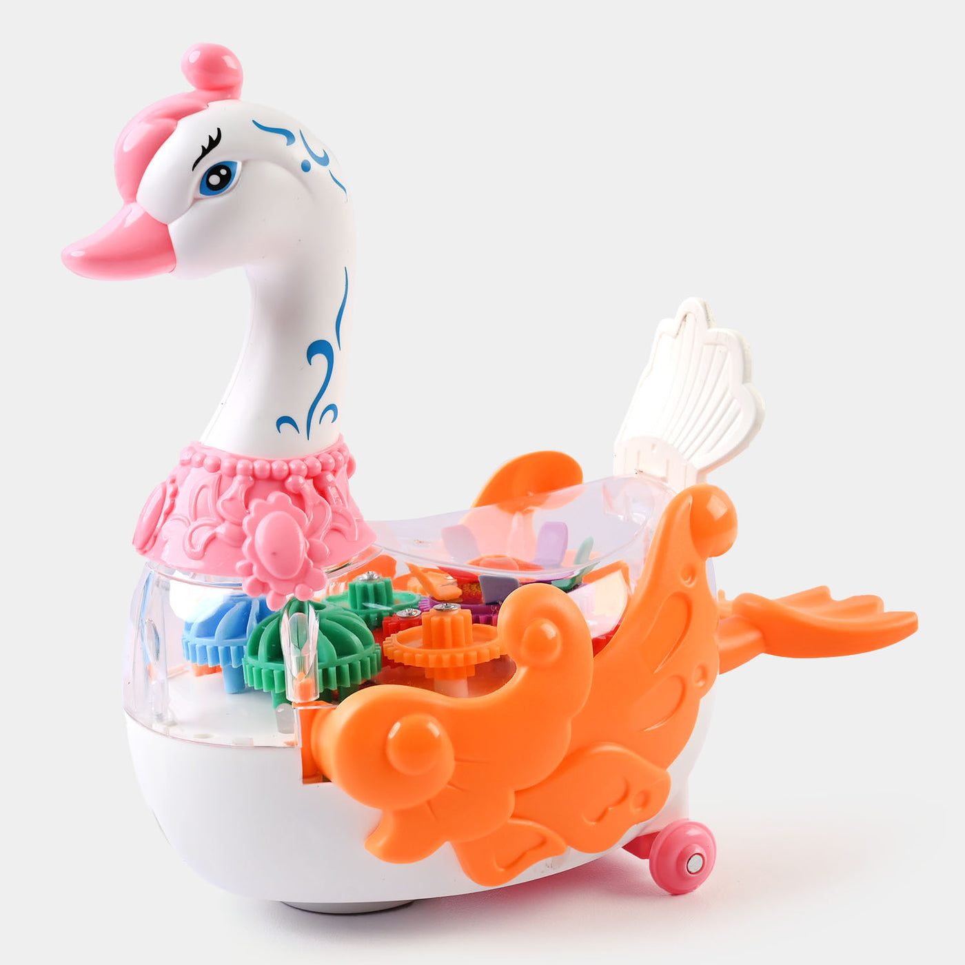 Transparent Gear Swan With Light & Music For Kids