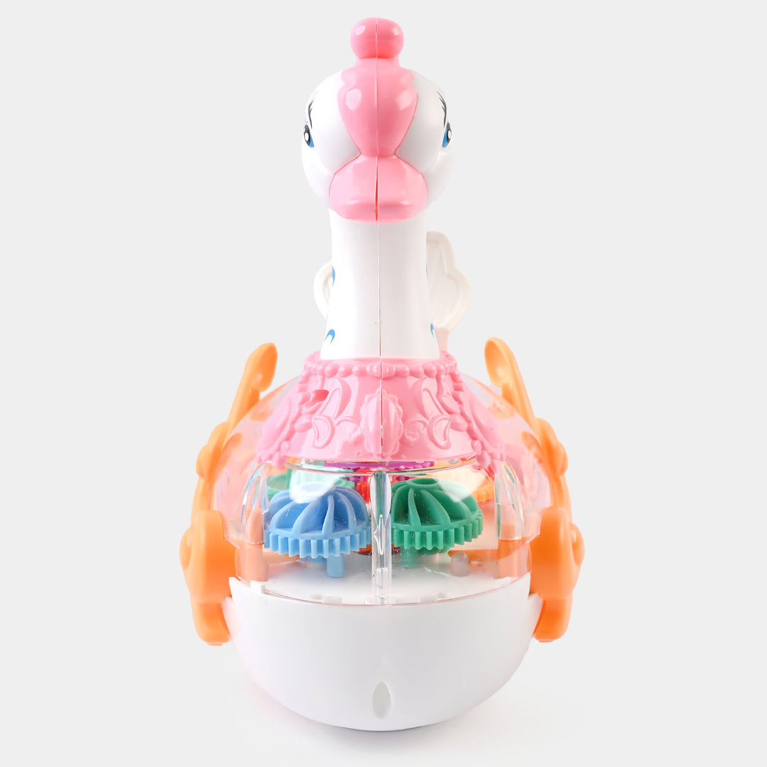 Transparent Gear Swan With Light & Music For Kids