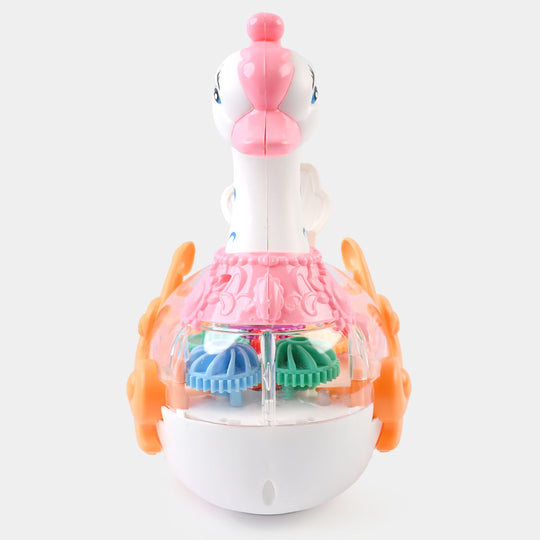 Transparent Gear Swan With Light & Music For Kids