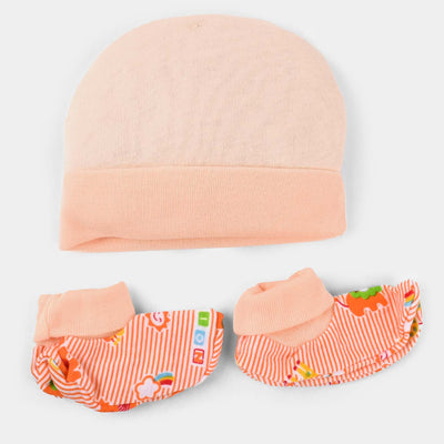 Cap/Hat With Booties/Socks Set | 0M+