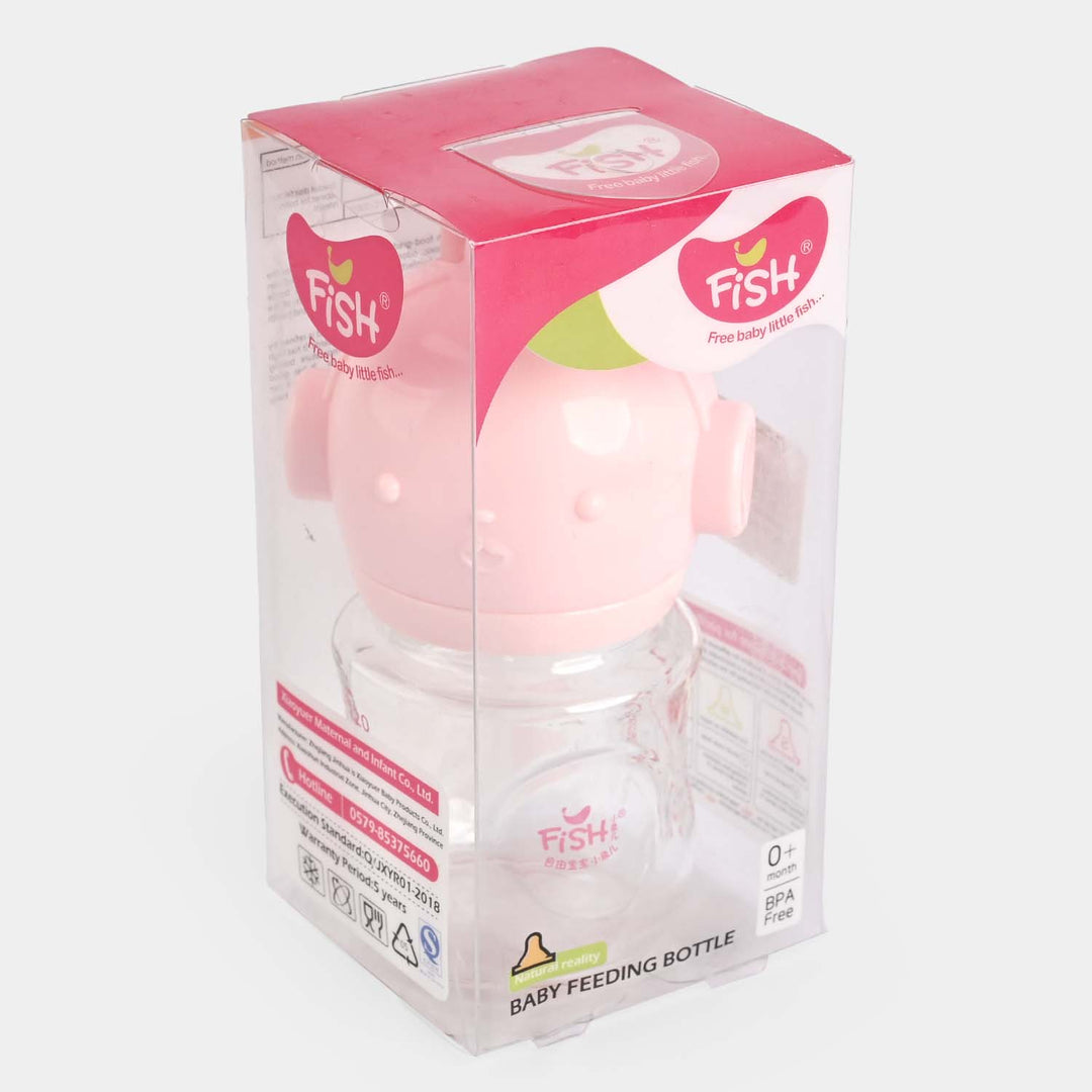 Fish Baby Glass Feeding Bottle 120Ml | Pink