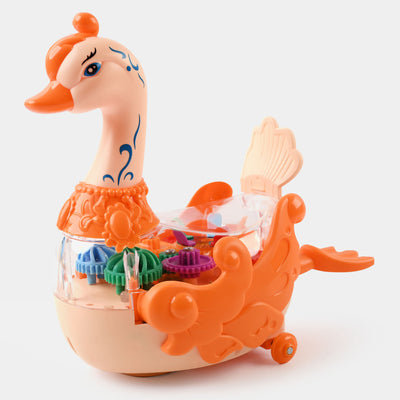 Transparent Gear Swan With Light & Music For Kids