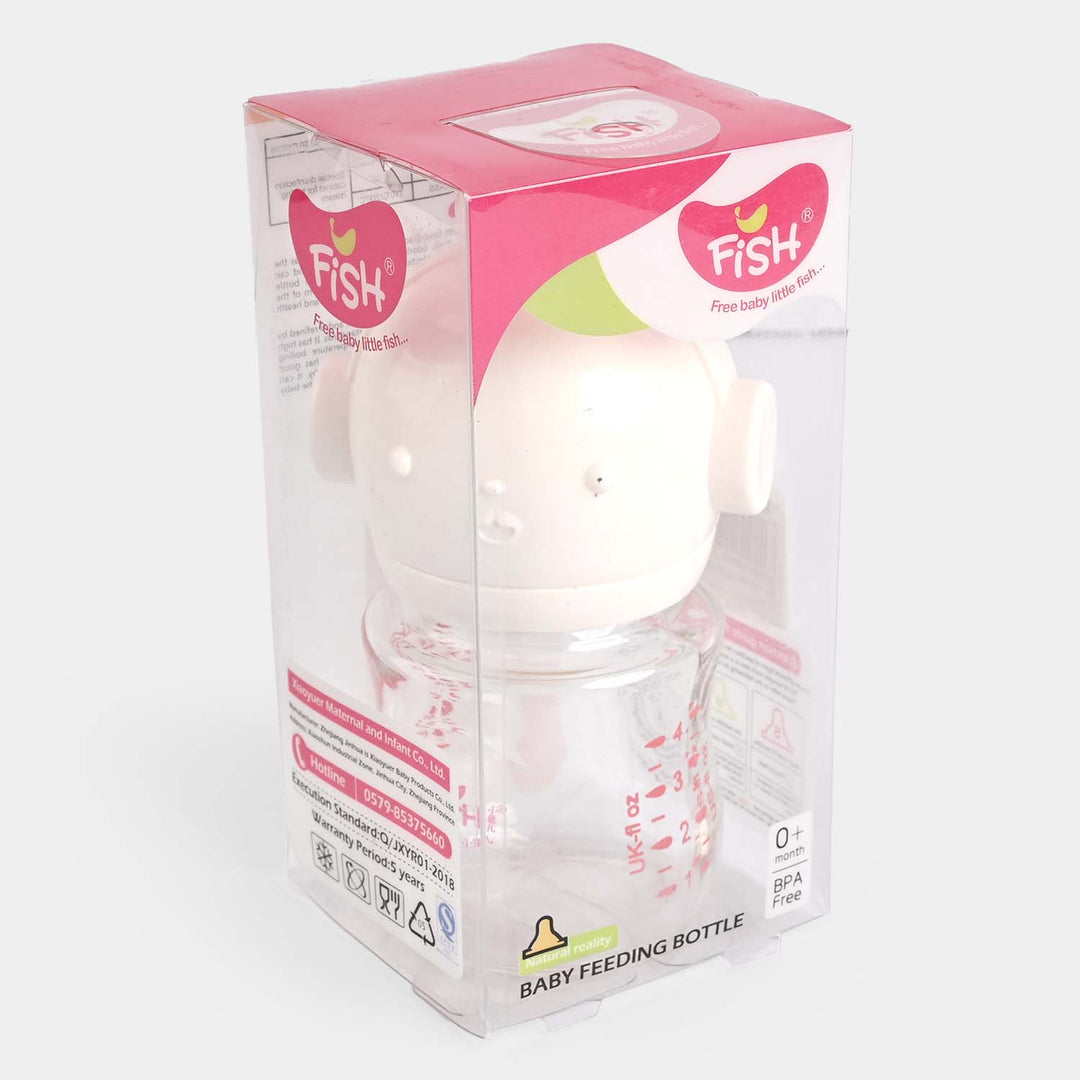 Fish Baby Glass Feeding Bottle 120Ml | Off White