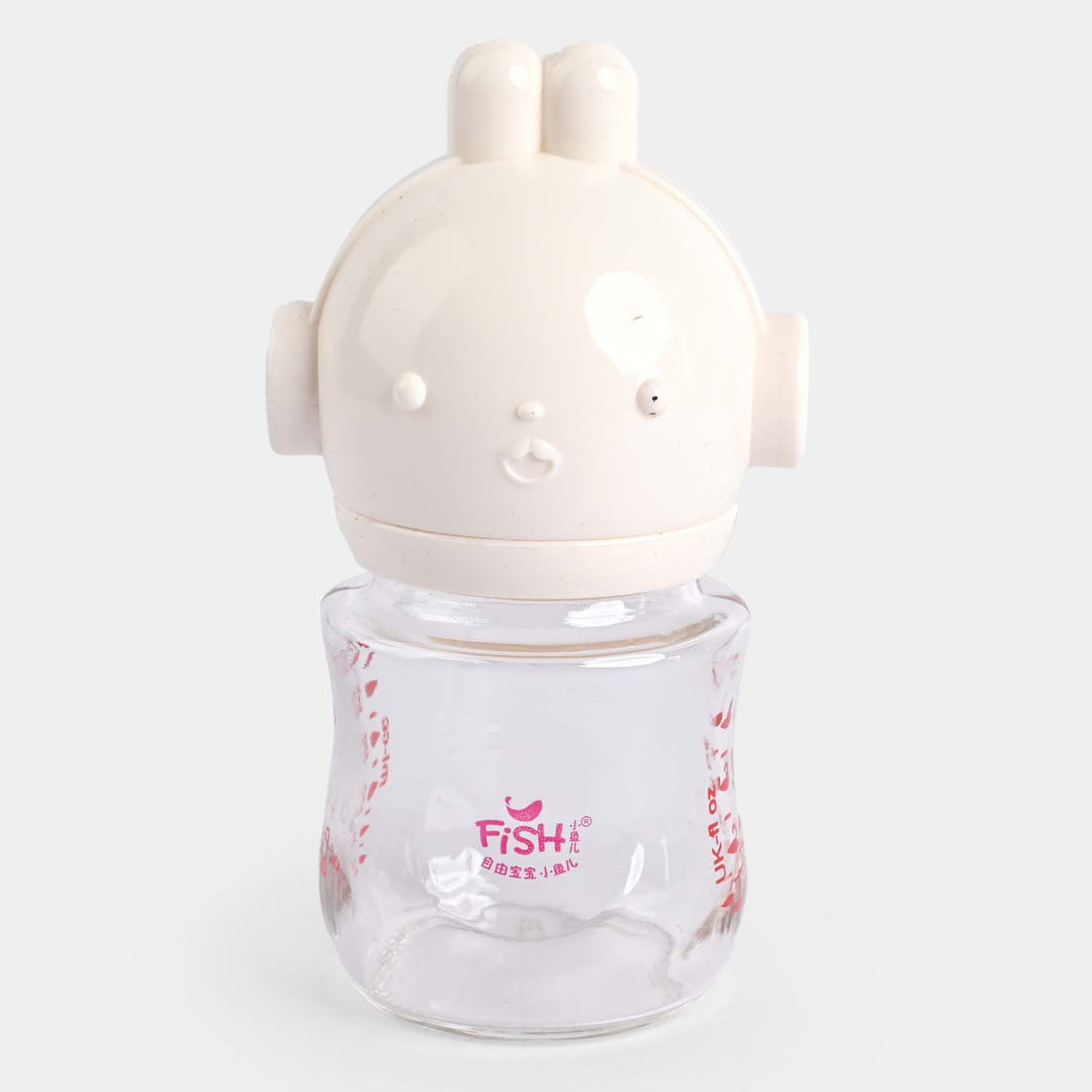 Fish Baby Glass Feeding Bottle 120Ml | Off White