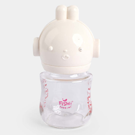 Fish Baby Glass Feeding Bottle 120Ml | Off White