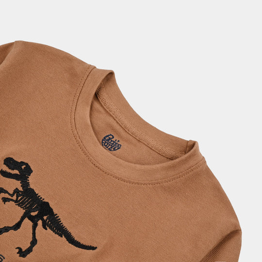 Boys Jumbo Pique T-Shirt F/S Tyrannosaurus - Cashew