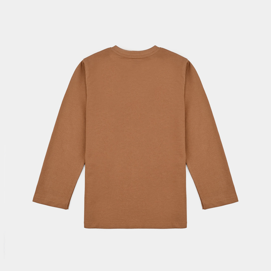 Boys Jumbo Pique T-Shirt F/S Tyrannosaurus - Cashew