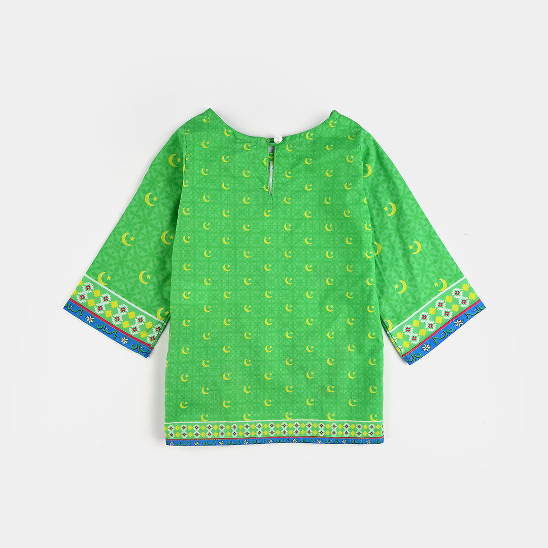 Infant Girls Cotton Printed Kurti Jashn-E-Azadi Ind-L.Green