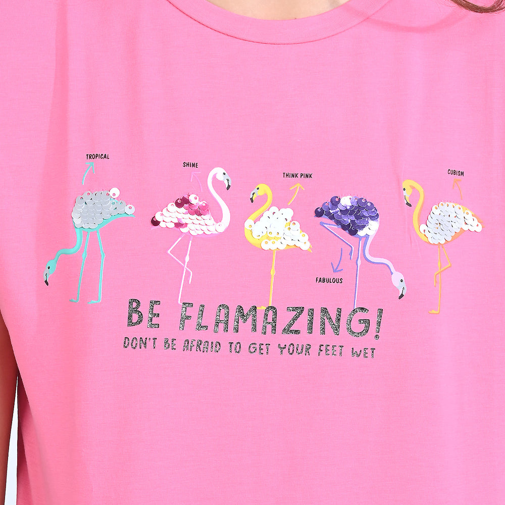 Girls Lycra Jersey T-Shirt-Pink