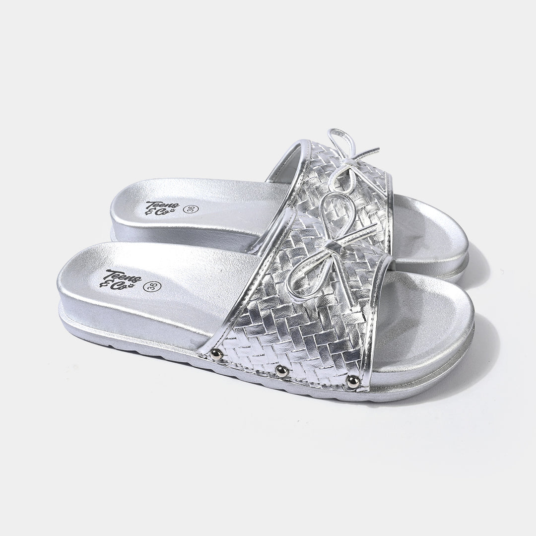 Teens Girls Slide 11-112-SILVER