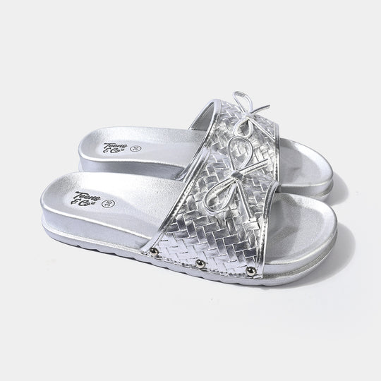 Teens Girls Slide 11-112-SILVER