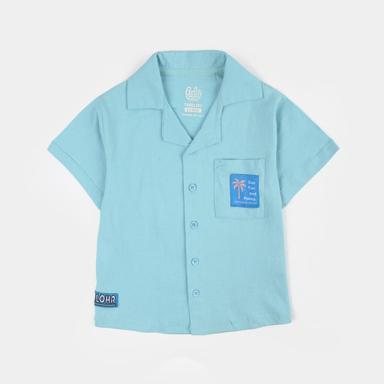 Boys Cotton Jersey Knitted Shirt (Sun Fun) - Blue