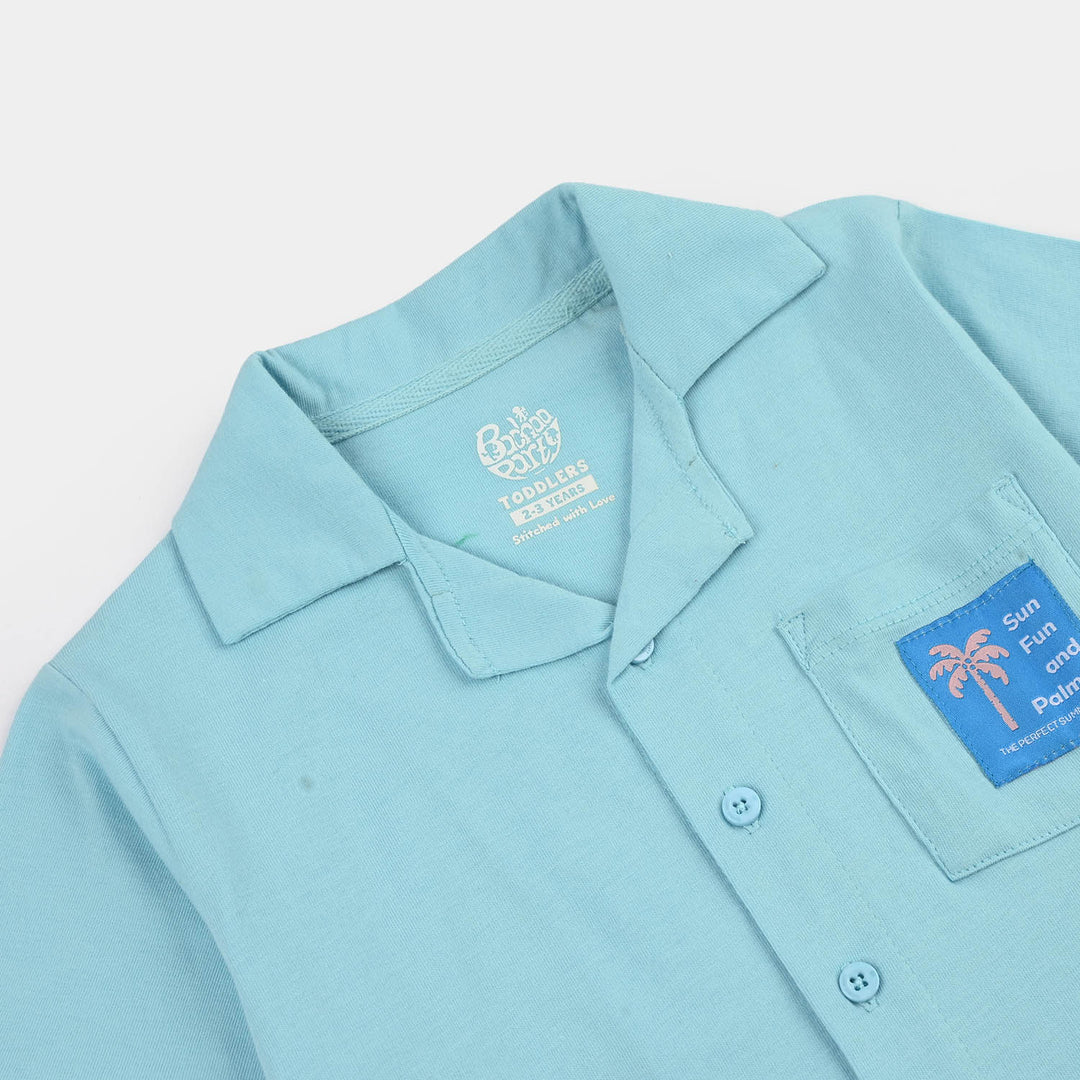 Boys Cotton Jersey Knitted Shirt (Sun Fun) - Blue