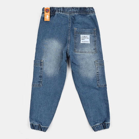 Boys Denim Stretch Pant Do Something - Mid Blue