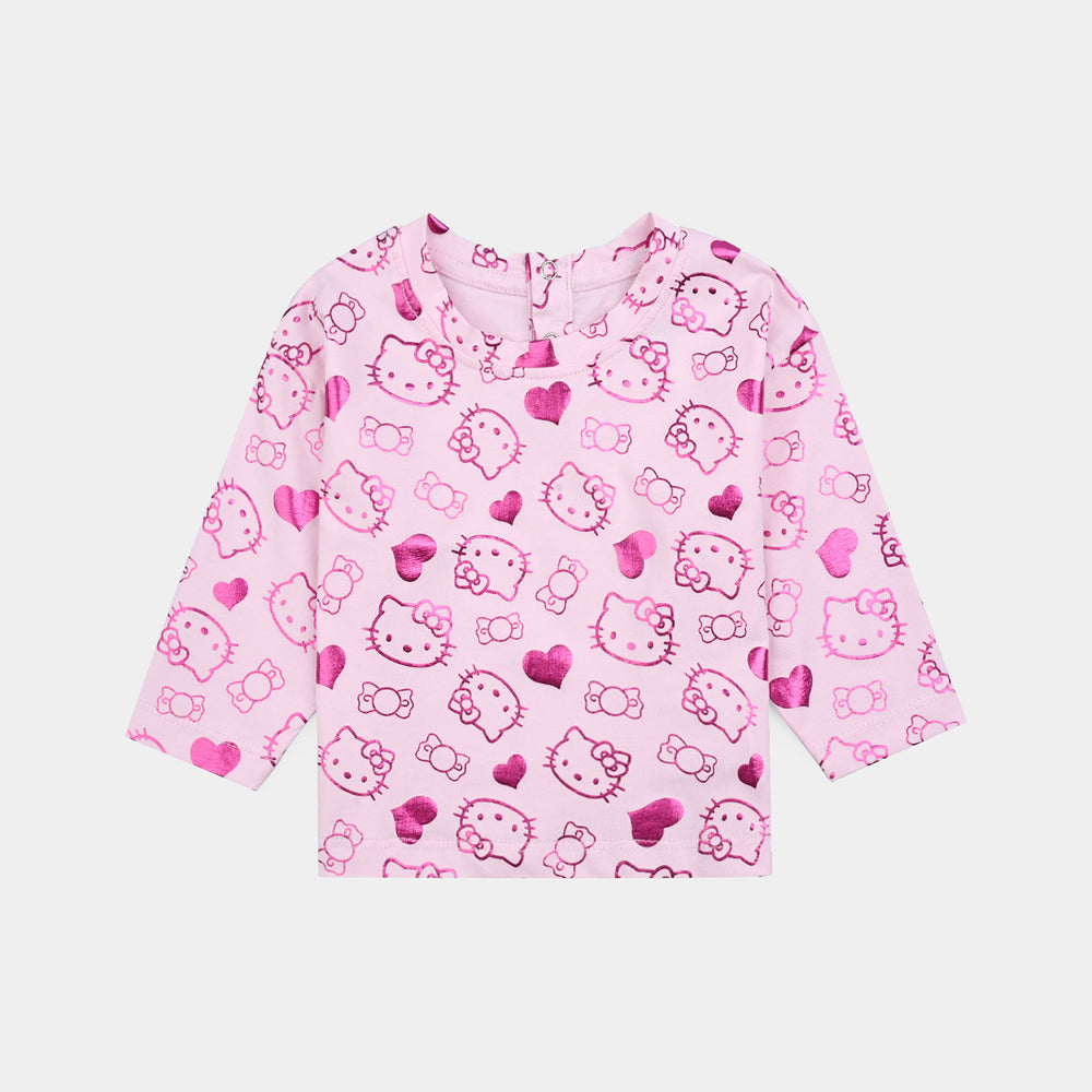 Infant Girls Lycra Jersey T-Shirt - Pink