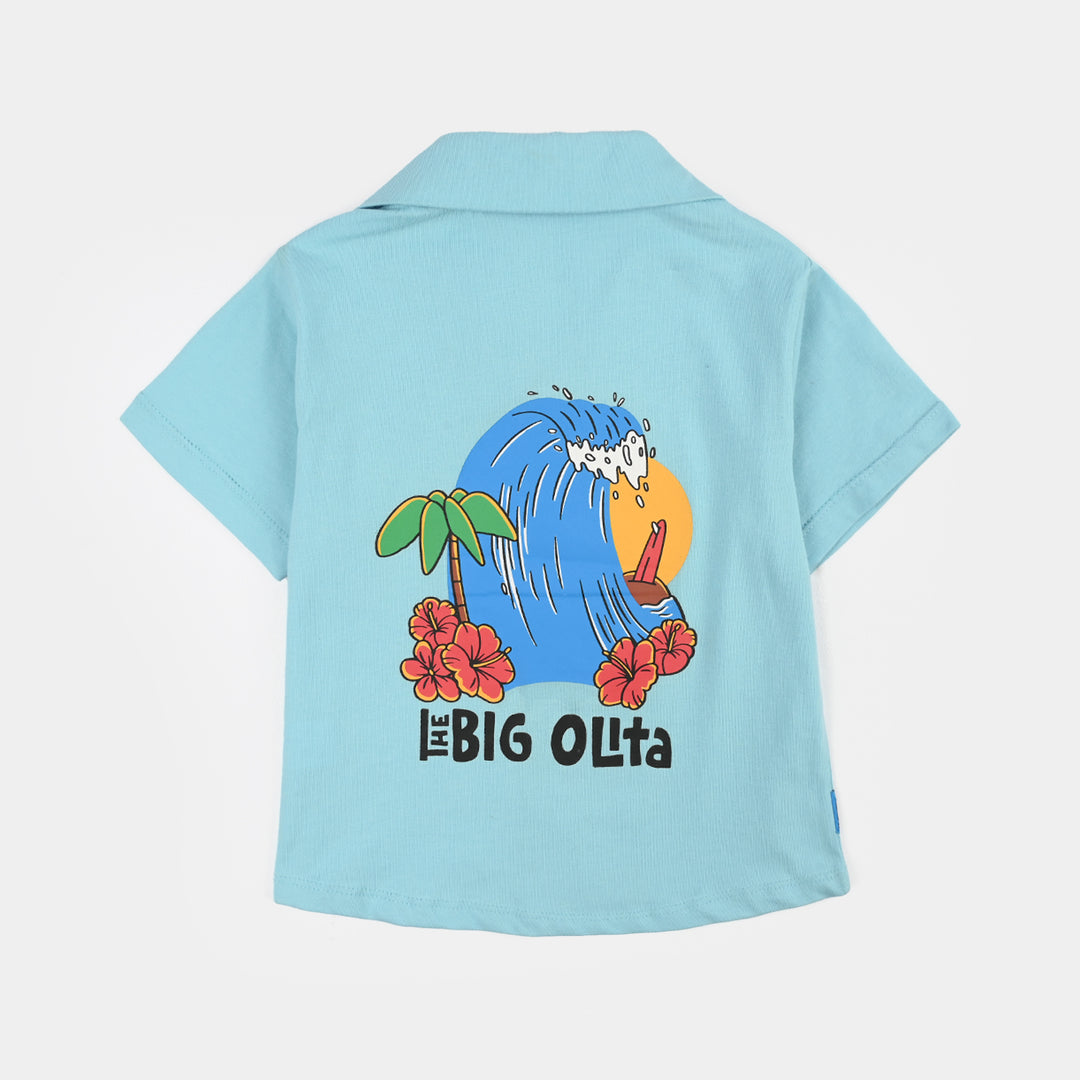 Boys Cotton Jersey Knitted Shirt (Sun Fun) - Blue