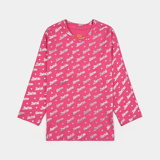 Girls Lycra Jersey T-Shirt F/S- Hot Pink