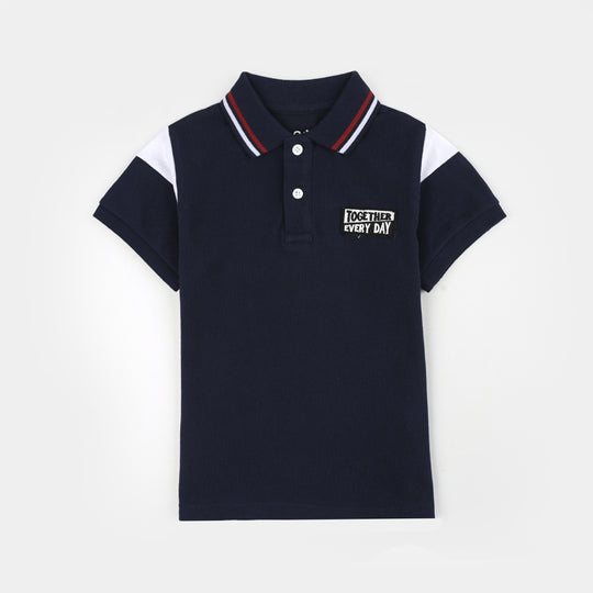 Boys Cotton PK Polo (Together Every Day) - Navy Blue