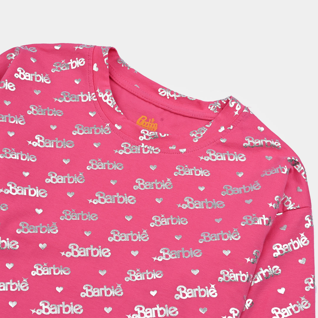 Girls Lycra Jersey T-Shirt F/S- Hot Pink