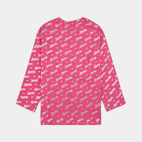 Girls Lycra Jersey T-Shirt F/S- Hot Pink