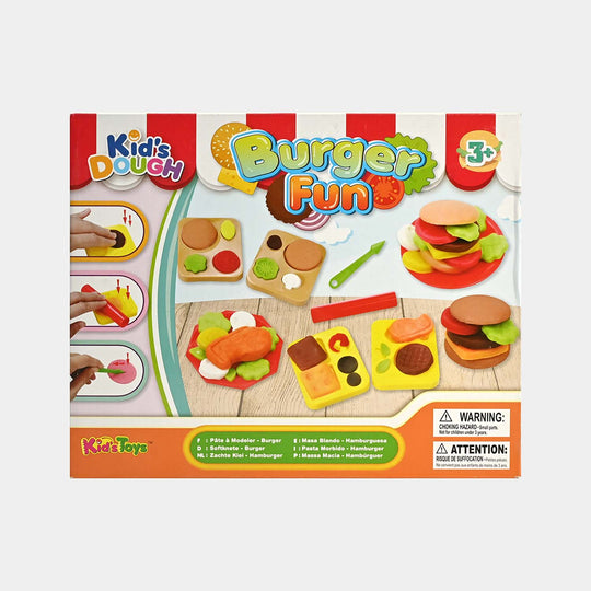 Color Dough Burger Fun Play Set For Kids