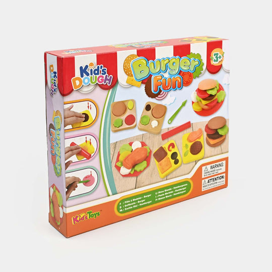 Color Dough Burger Fun Play Set For Kids