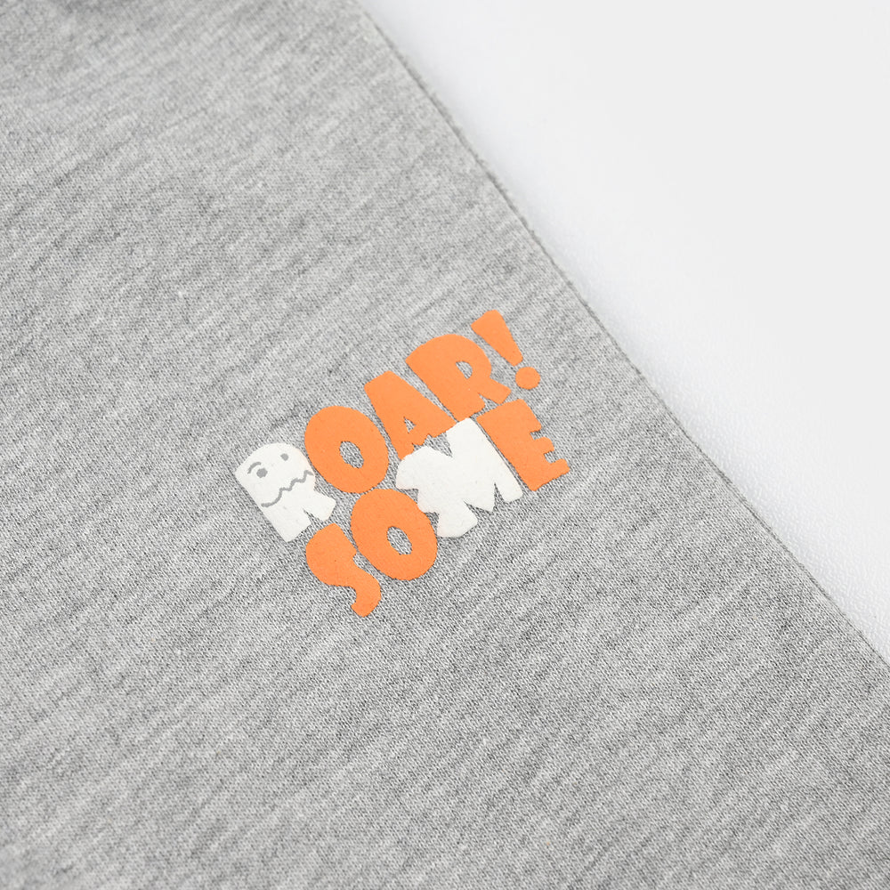 Infant Boys Jersey Terry Pajama (Roar Some) - Grey