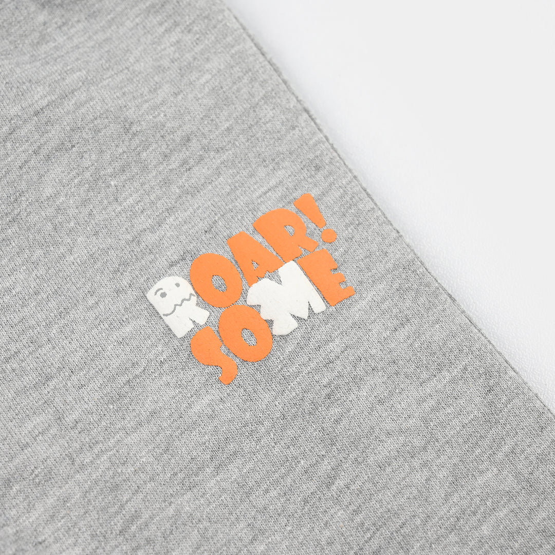 Infant Boys Jersey Terry Pajama (Roar Some) - Grey