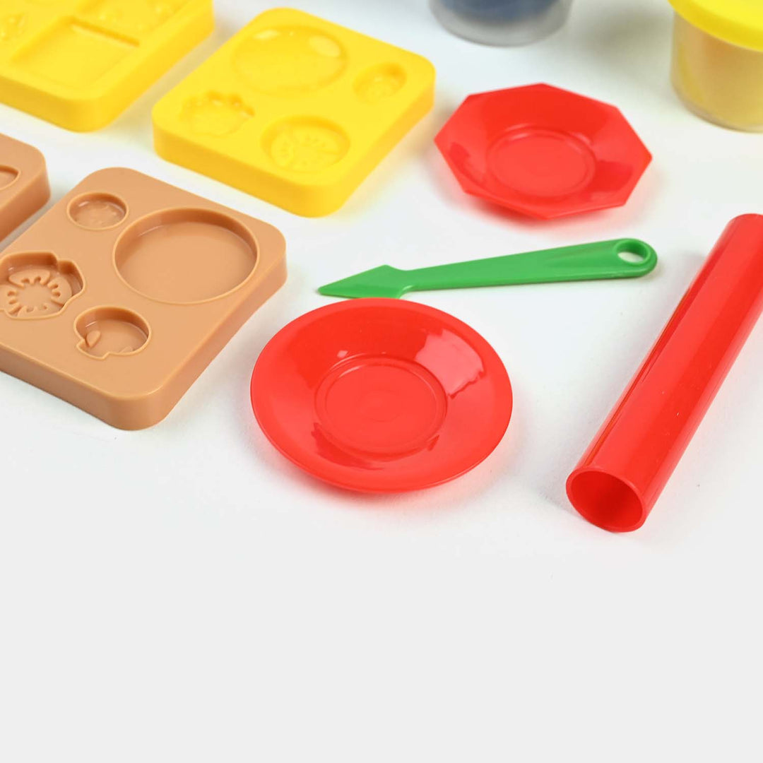 Color Dough Burger Fun Play Set For Kids